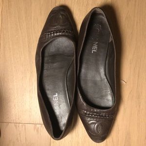 Chanel Brown CC Chain-link Flats